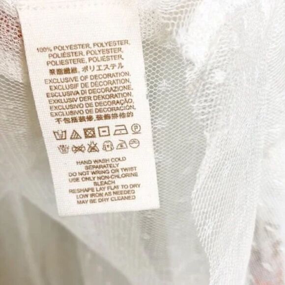 Free People White Embroidered Lace Joyride Blouse Top S - Picture 7 of 10